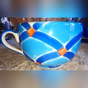 Whittard of Chealsea Blue and Orange Soup Mug